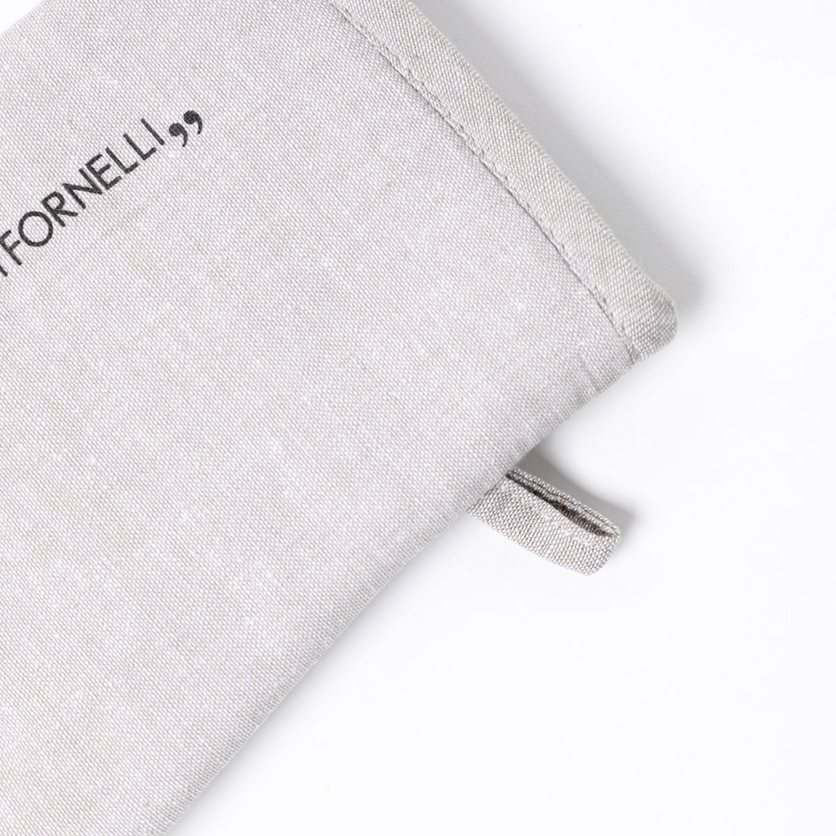 Manopla de cocina con frase taupe