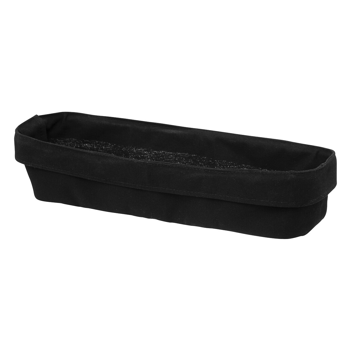 Cesto De P&atilde;o Retangular Mayaj Preto Em Tecido E Metal