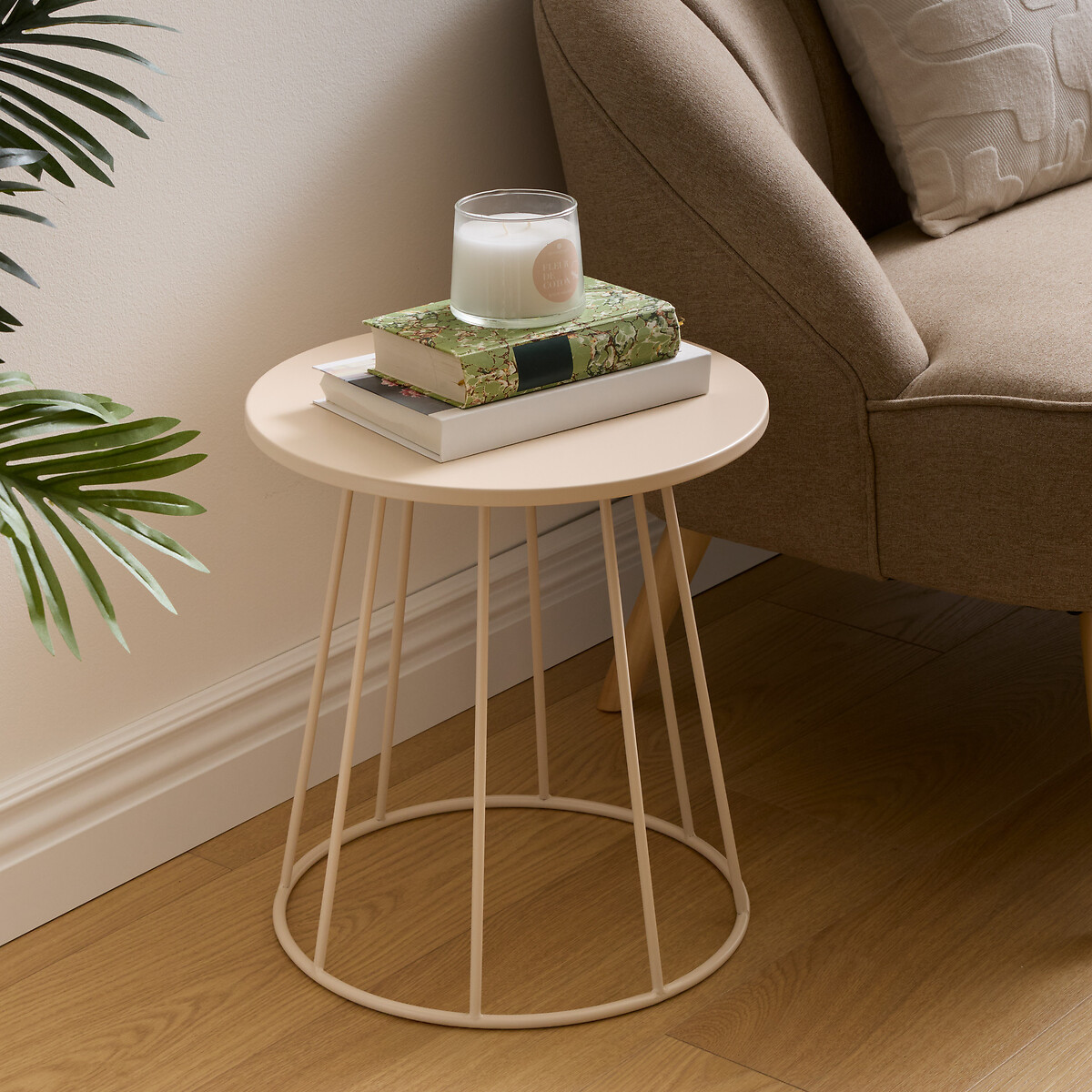 Mesa auxiliar LATTE beige D38cm