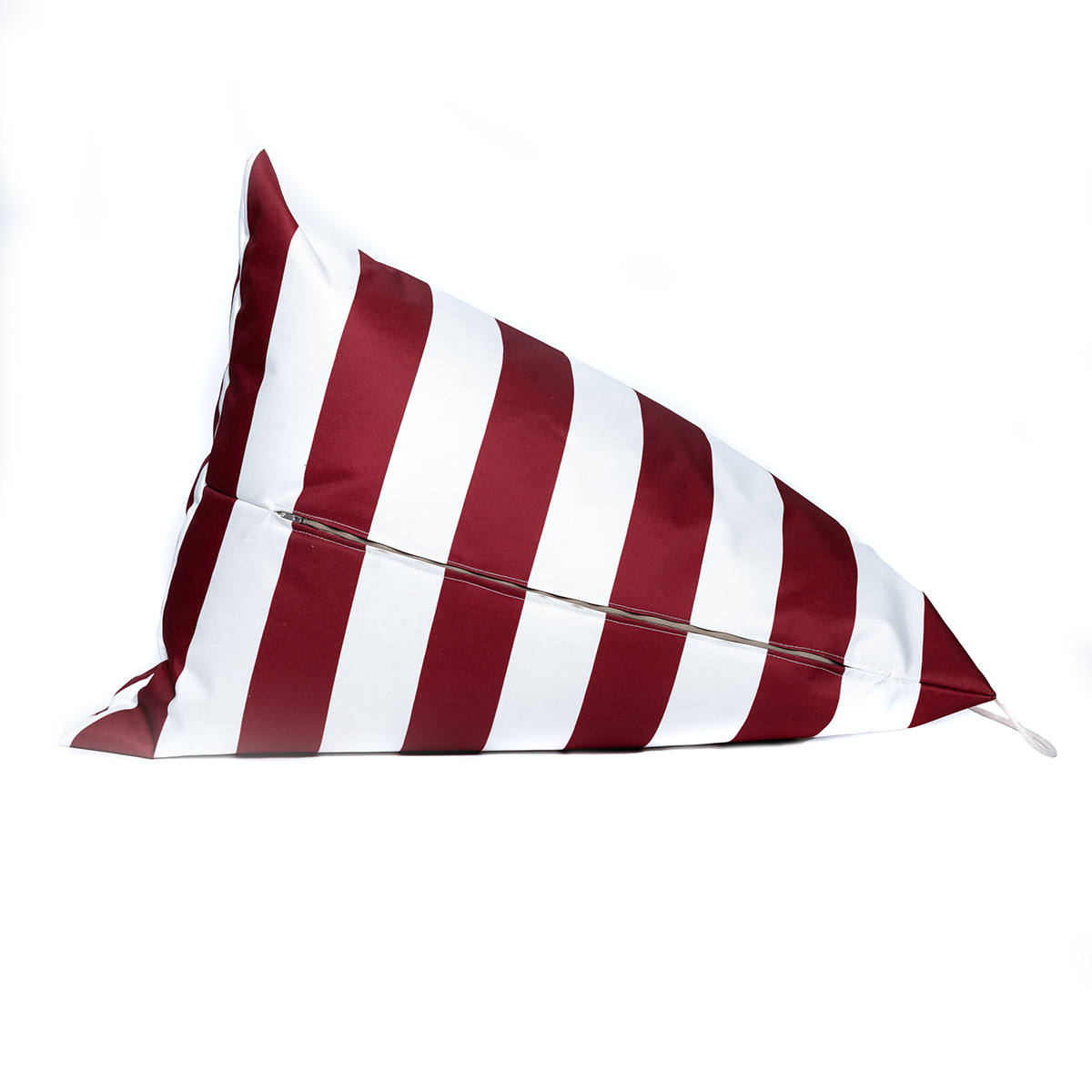 Puf de playa impermeable rayas blancas y burdeos