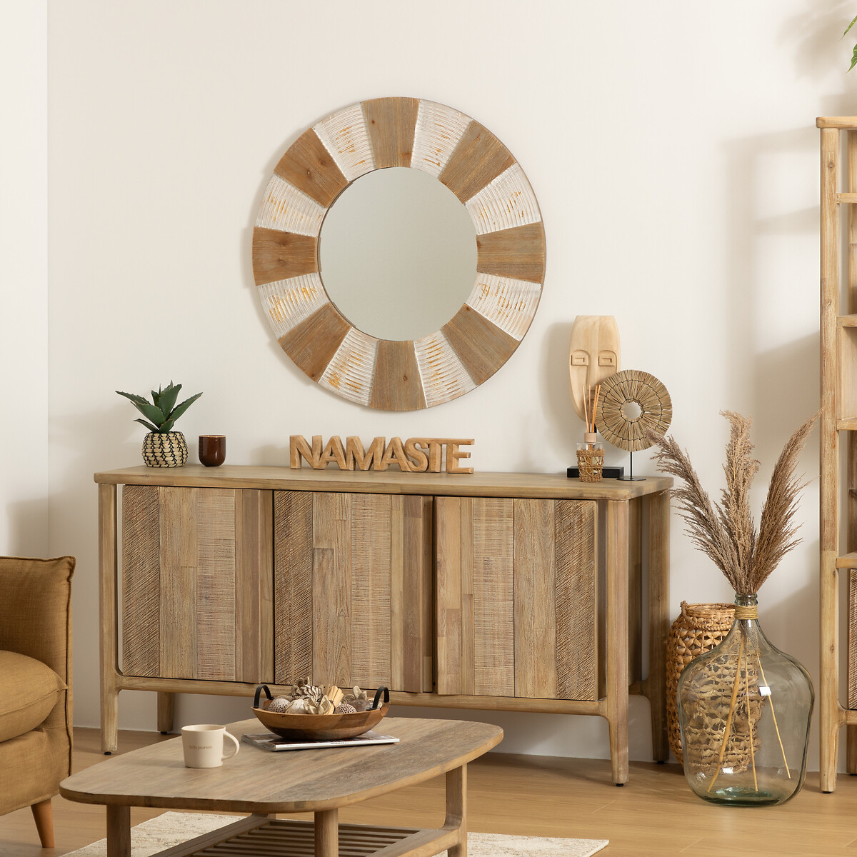 Espejo De Pared Mdf Con Relieve 90x2.7Cm