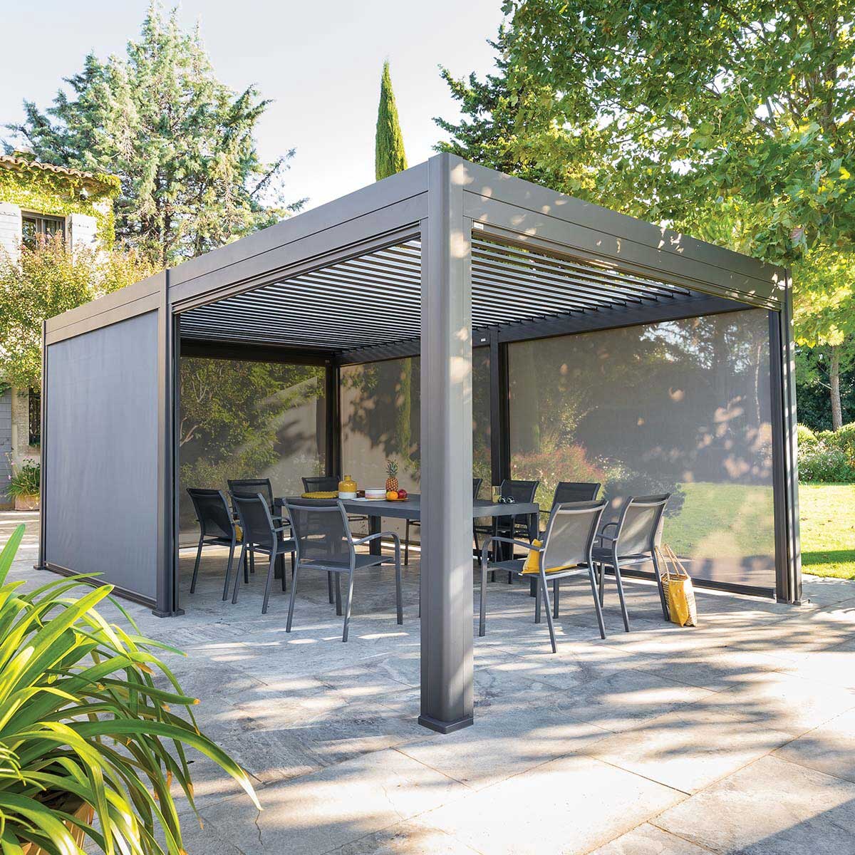Persiana para pérgola ÉVORA gris grafito 3.6x6m