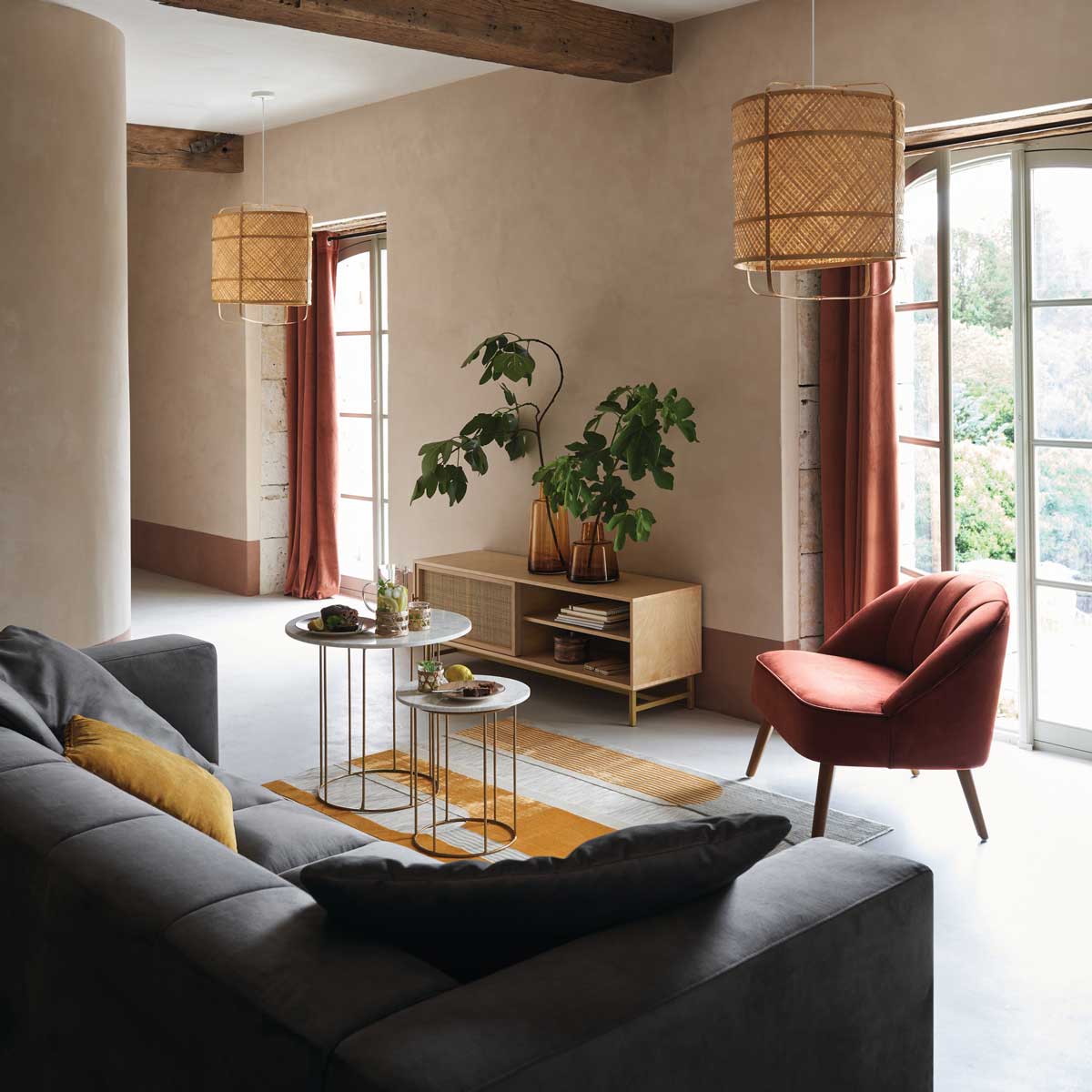 Butaca Naova Terracota De Terciopelo