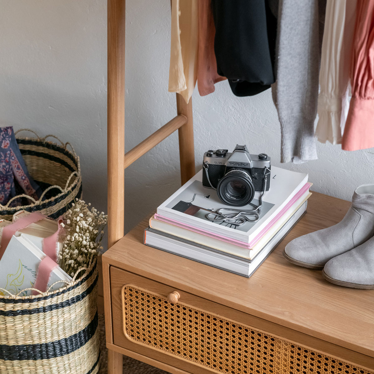 Cesta De Rafia Tam. 1/2 29.5x29.5x29.5Cm