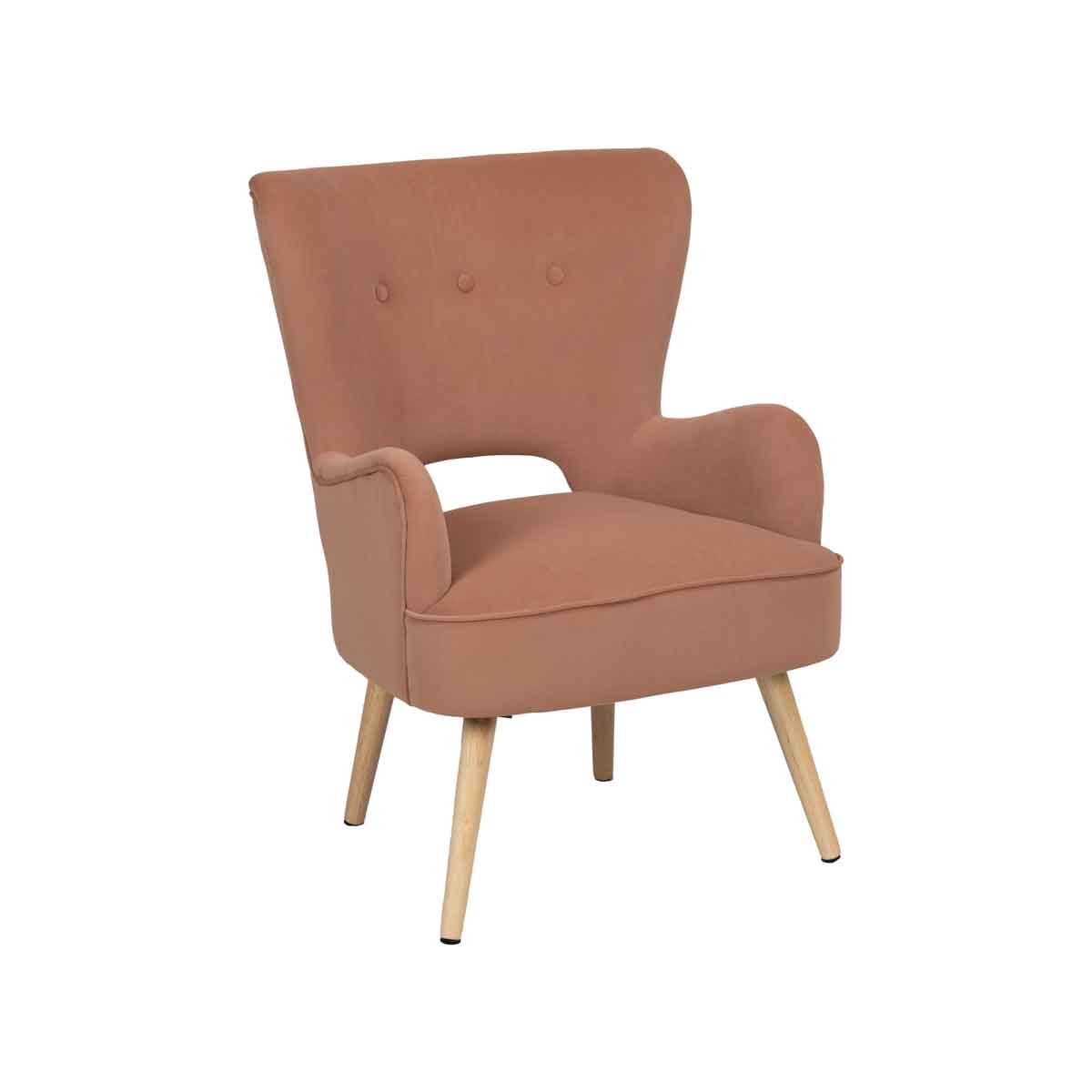 Sillón THOR rosa de terciopelo