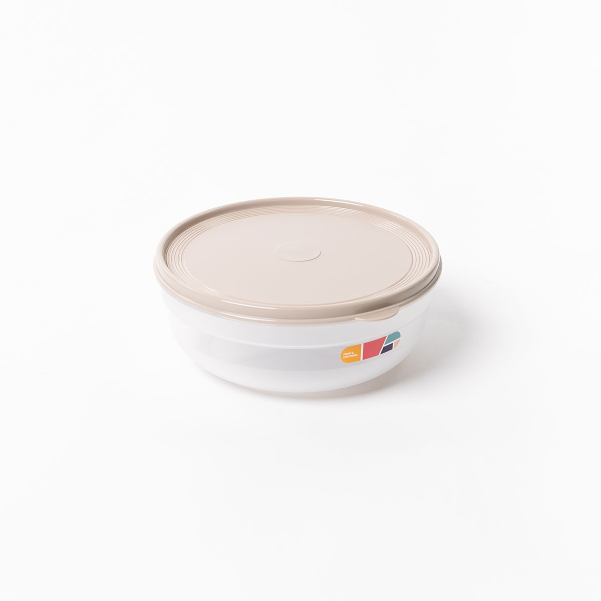 Caja herm&eacute;tica redonda beige 2,8L