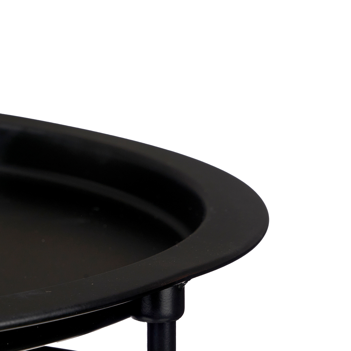 Mesa de centro redonda negra de metal 47cm