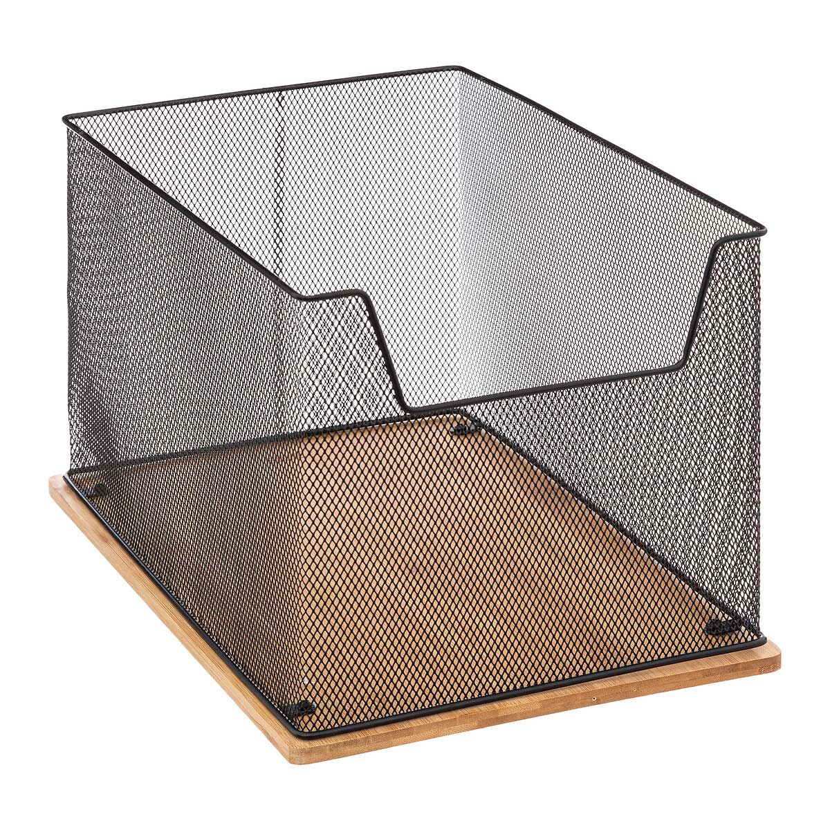Caja De Almacenaje P/Oficina Metal/Bamb&uacute;