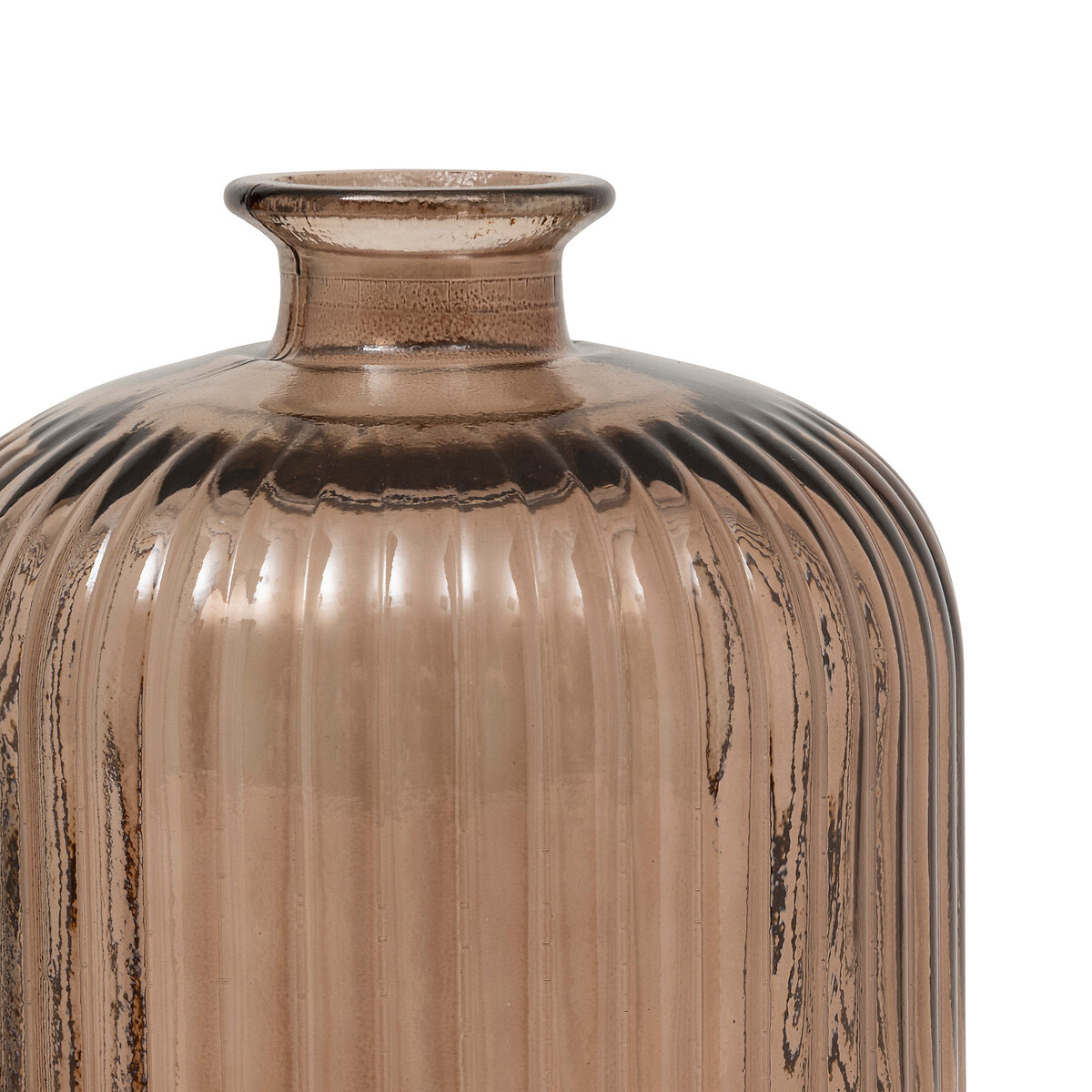 Jarr&oacute;n LUZ marr&oacute;n de vidrio 23cm