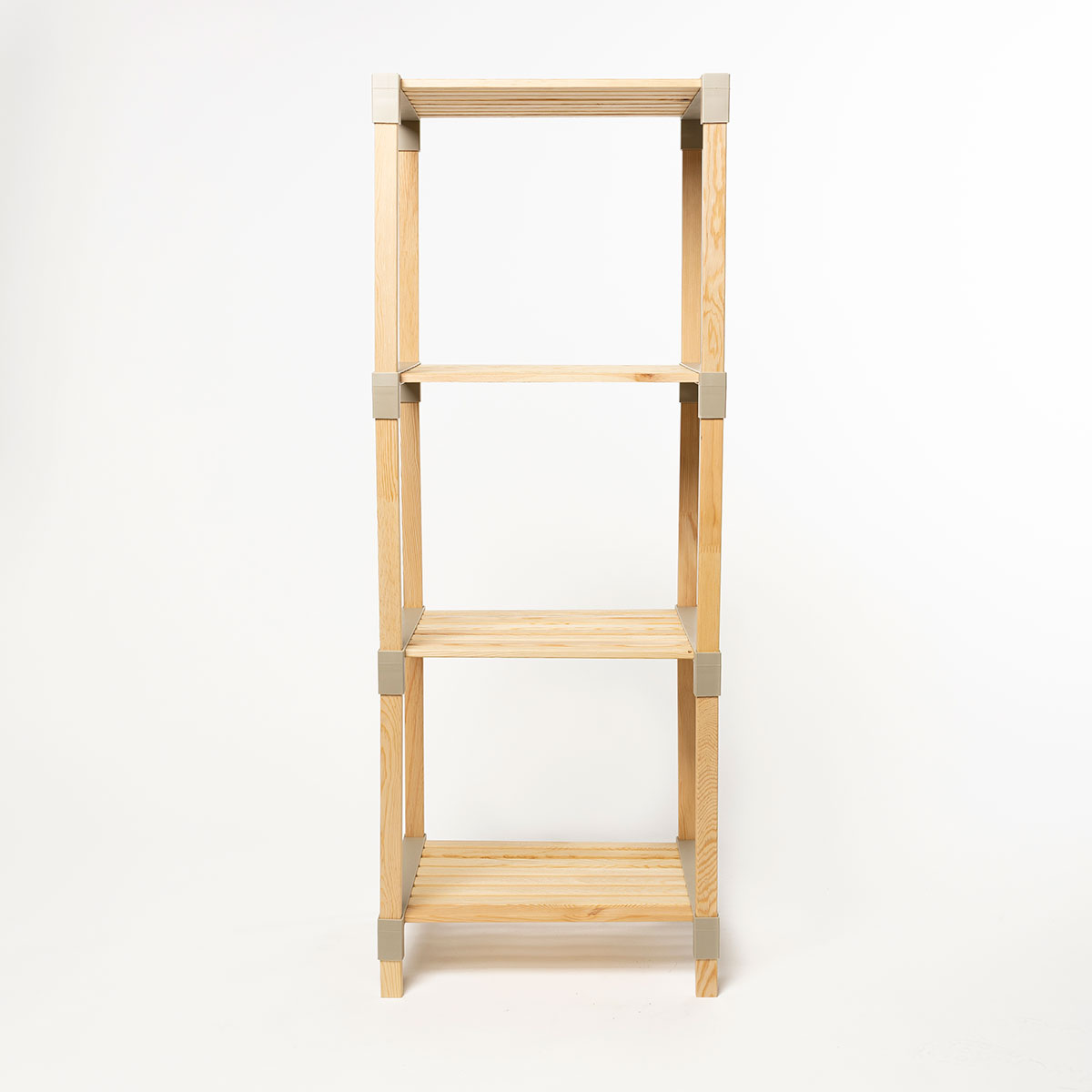 Estantería multifuncional beige de madera 