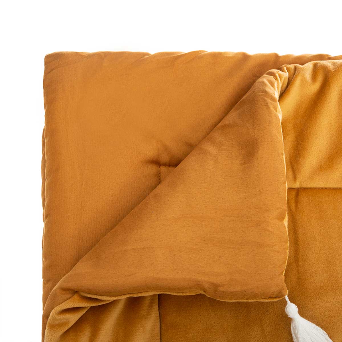 Pie De Cama Terciopelo Ocre 80x180Cm