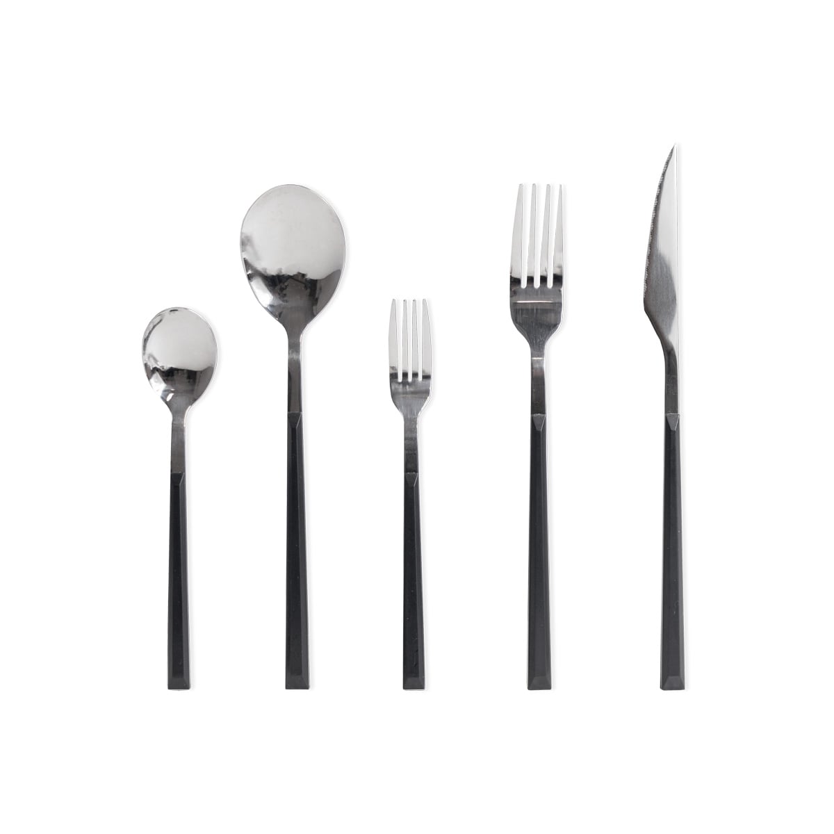 Cuchara de postre inox con mango negro