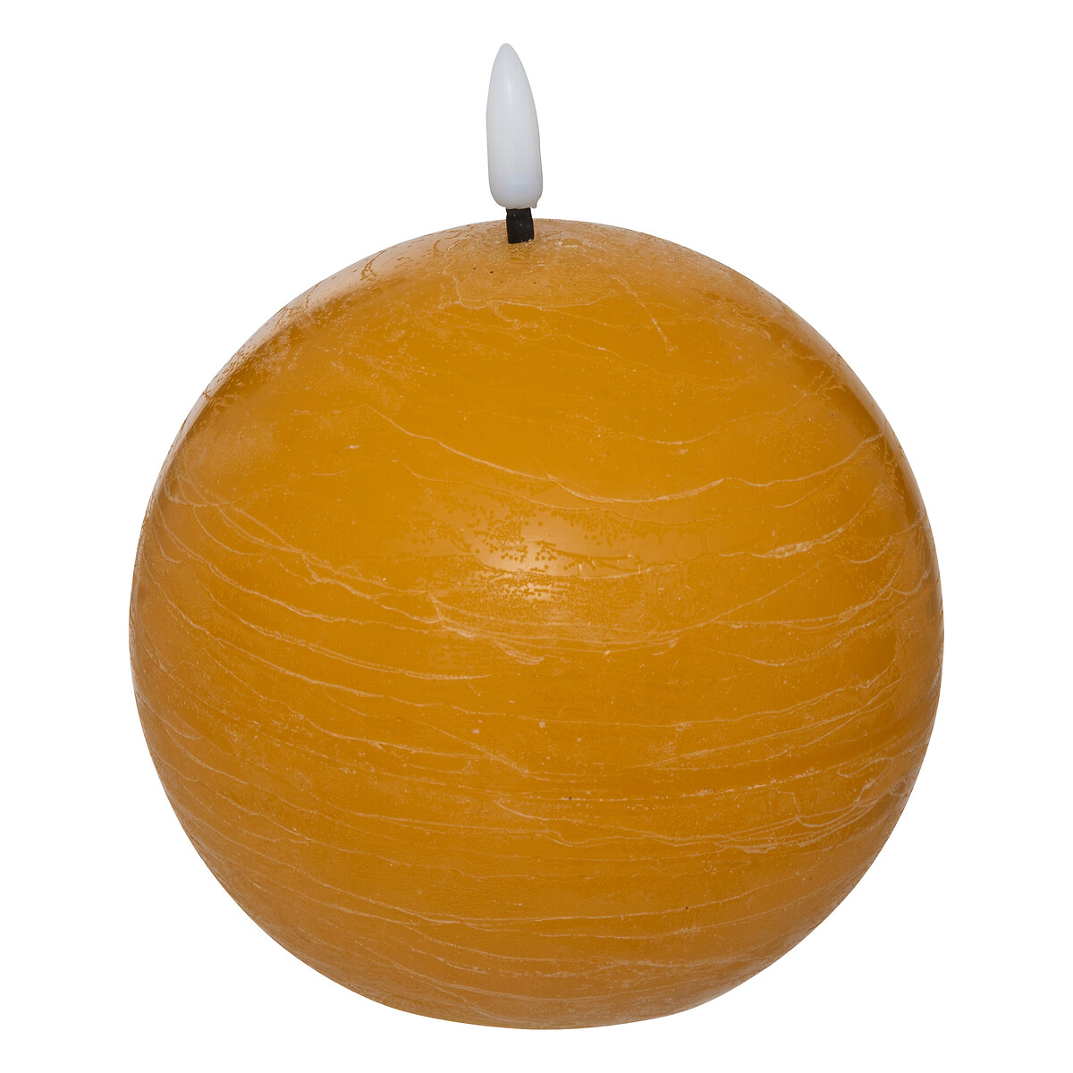 Vela Led Bola Molia Amarela 8cm