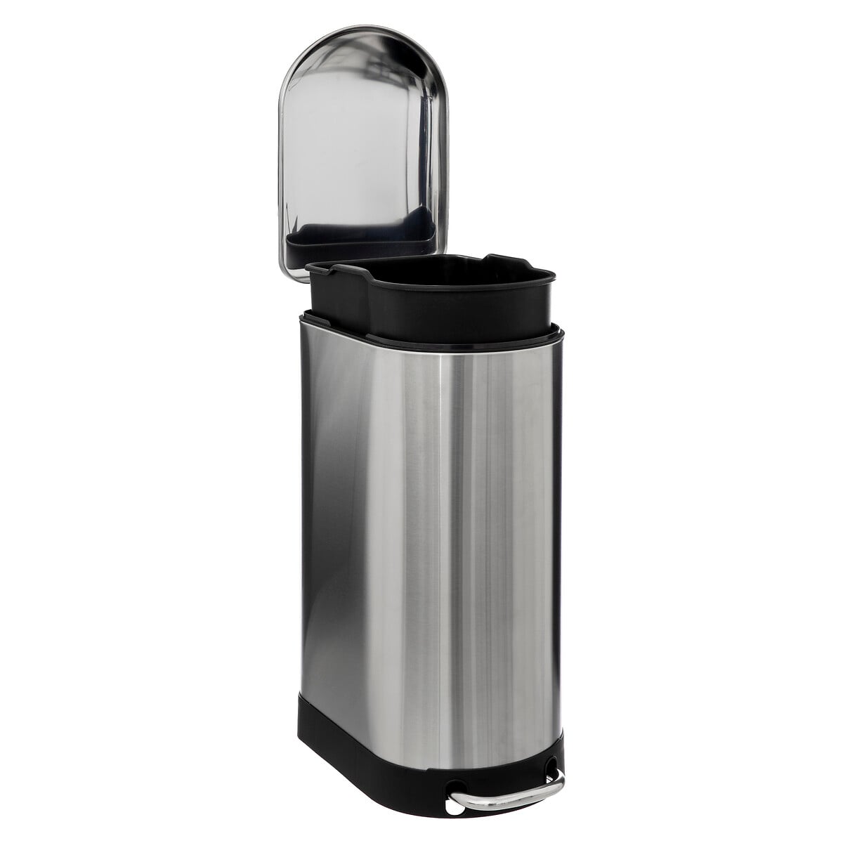 Balde Do Lixo Ariane Prateado Em A&ccedil;o Inox 30l