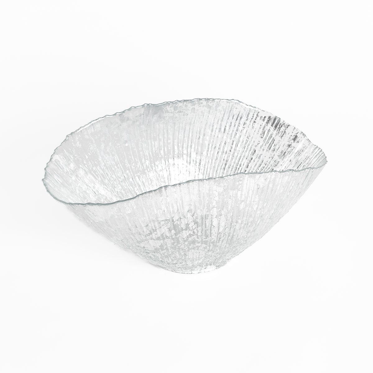 Centro de mesa plateado de vidrio 20x36cm