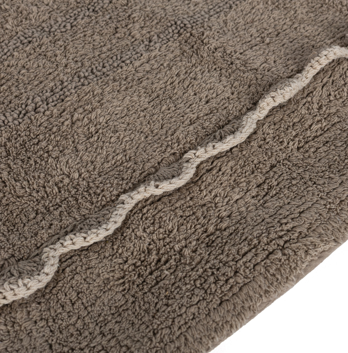 Alfombra wc de algod&oacute;n beige 50x80cm