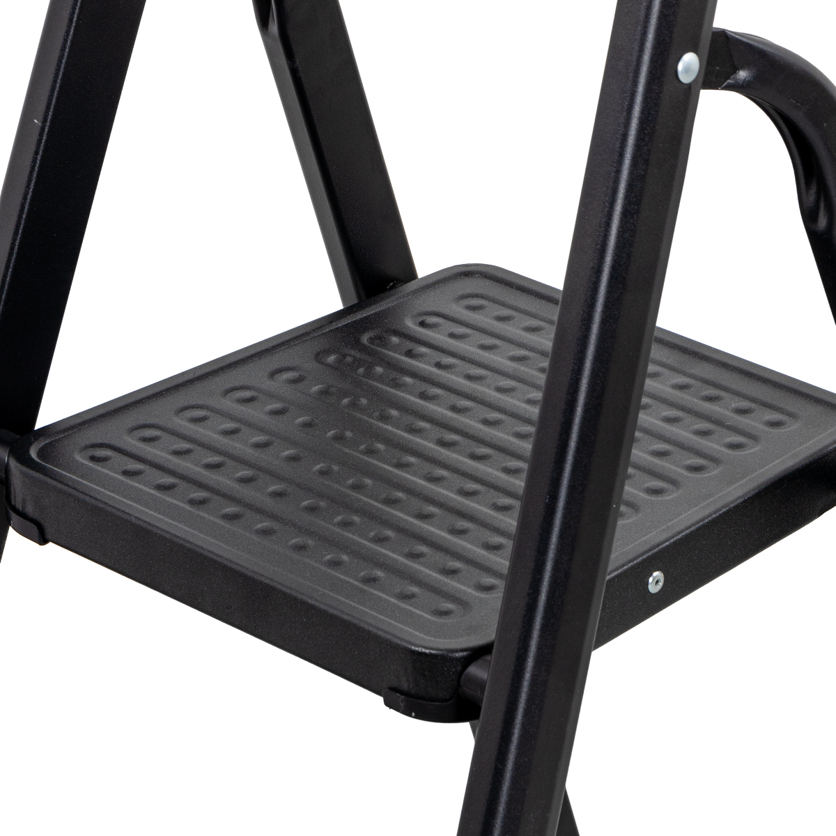 Escalera Negra Con 3 Peldaños De Aluminio 130cm