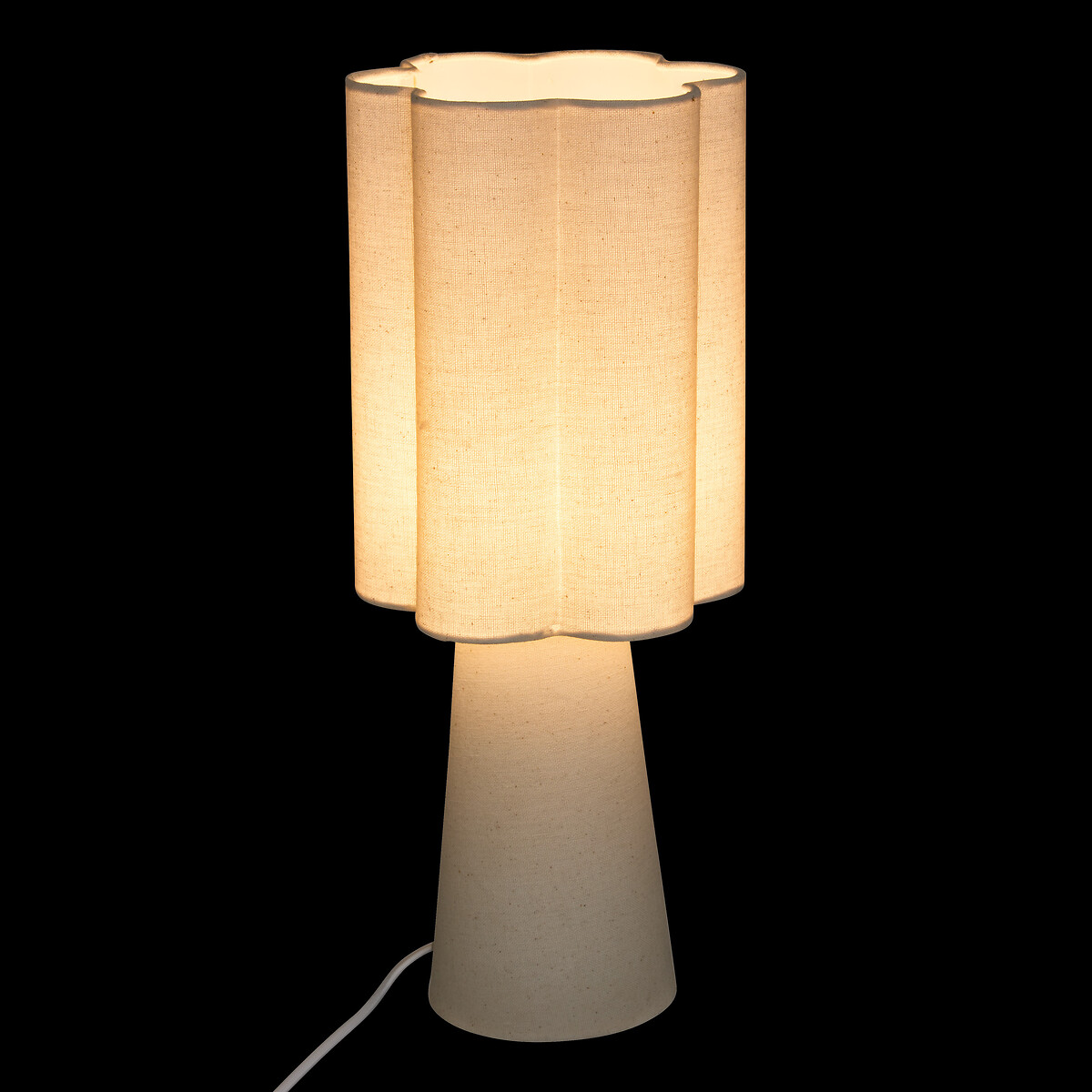 L&aacute;mpara de mesa BLANCA beige de metal
