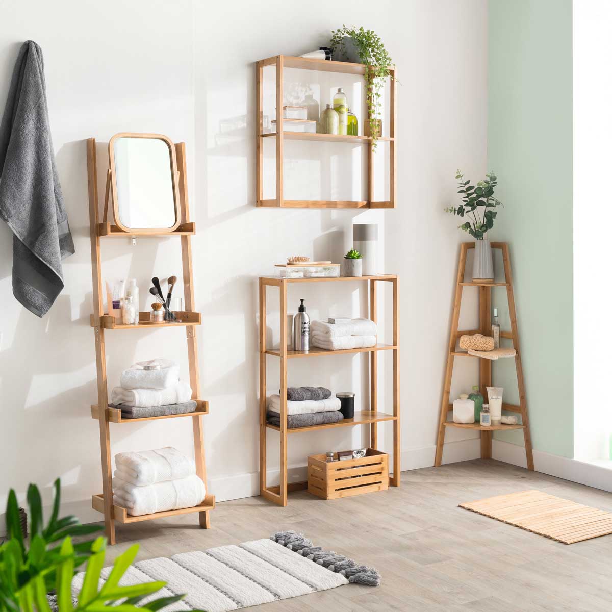 Alfombra De Bambú P/El Baño 40x60Cm