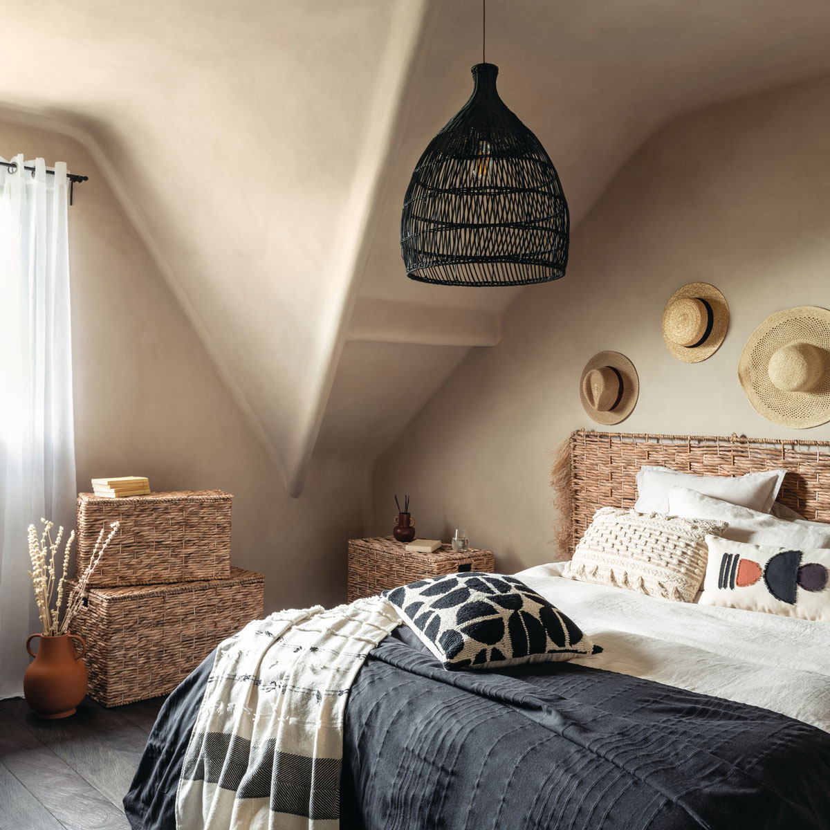 Cabecero JACINTE de yute con suspensi&oacute;n