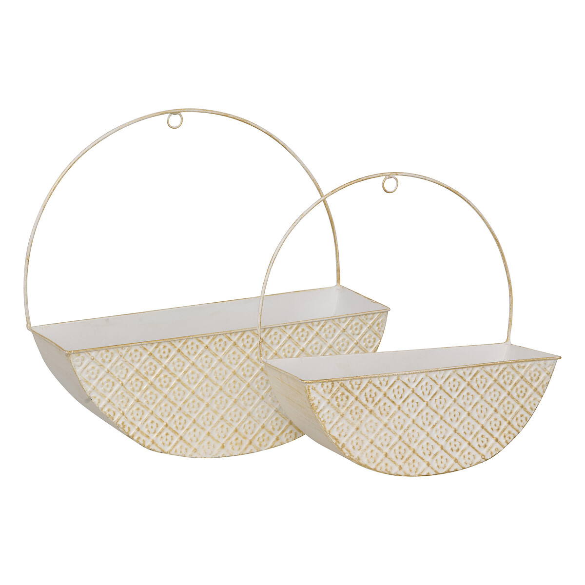 Florero TINO de metal blanco 34cm