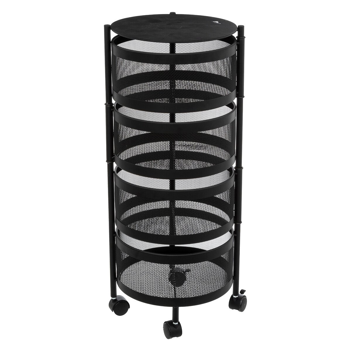 Mueble auxiliar redondo MAYAJ negro de acero 33x76