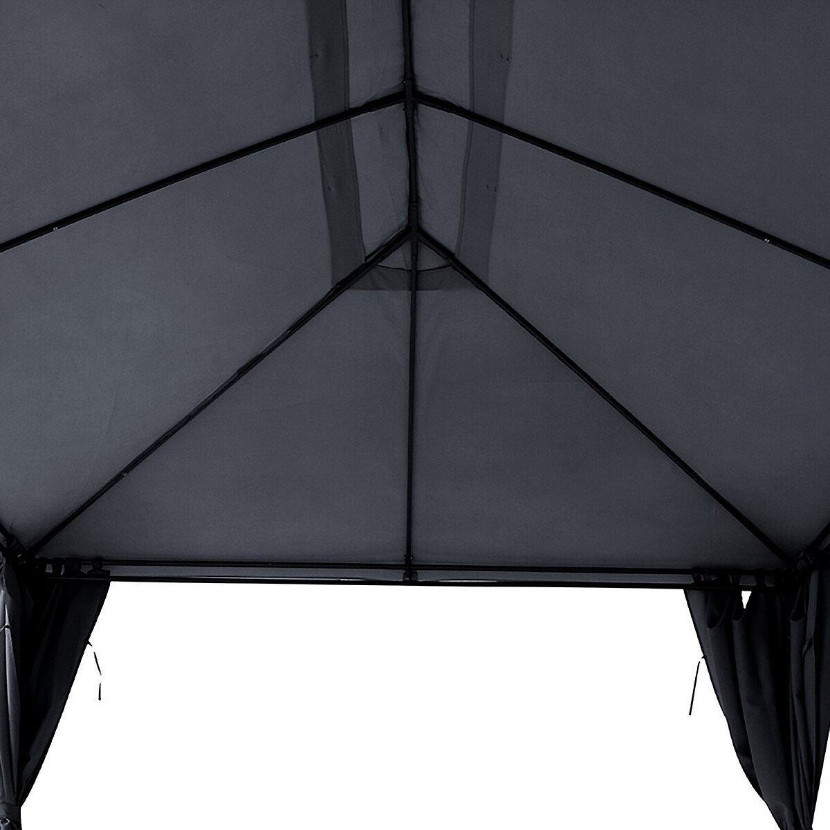 P&eacute;rgula Santorini Cinza Ard&oacute;sia Com Cortinas 3x4M