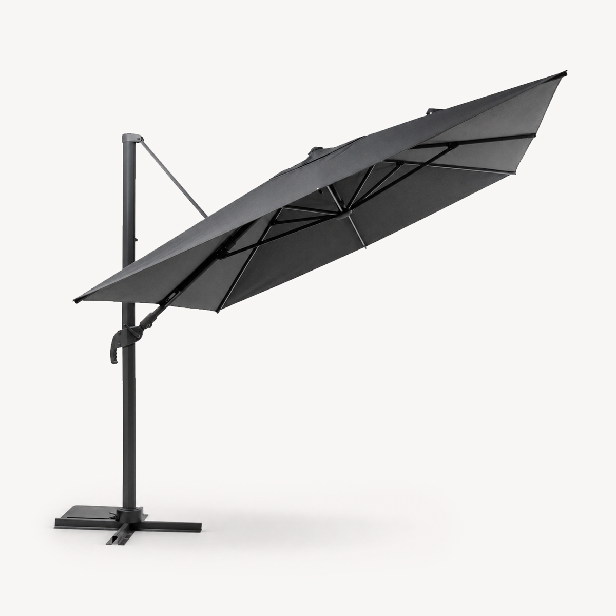 Parasol exc&eacute;ntrico MELHIA led gris grafito 
