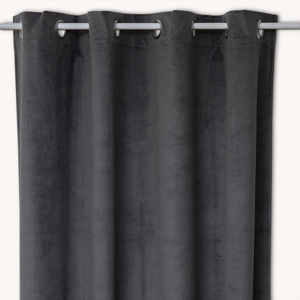 Cortina OTTO gris oscuro de terciopelo 140x260cm