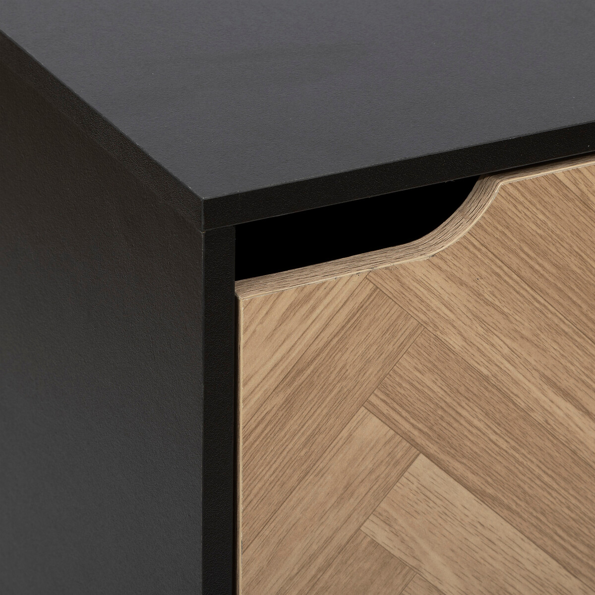 Estante mix CHEVRONS negro con 3 m&oacute;dulos
