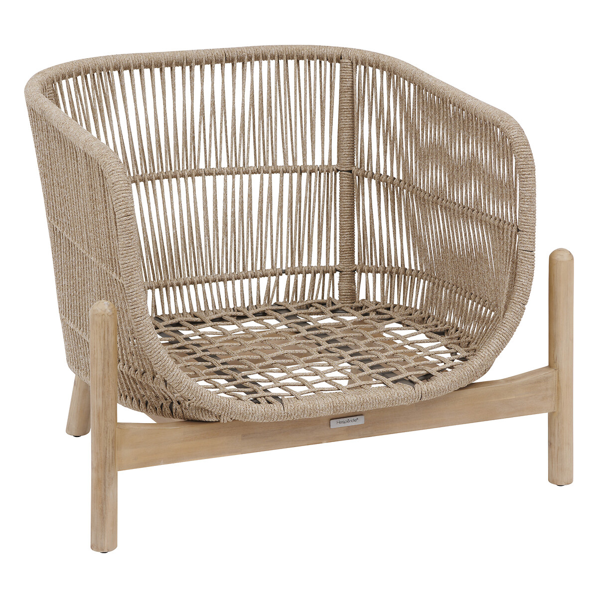 Sill&oacute;n DEONA gris pardo de madera de acacia