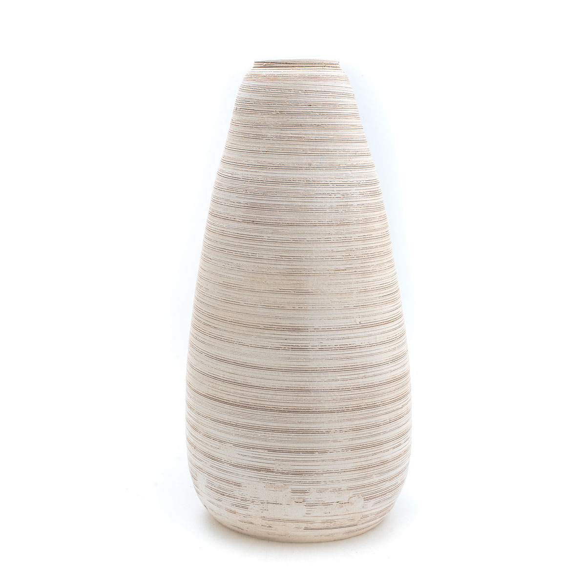 Jarrón De Cerámica Color Arena 50Cm
