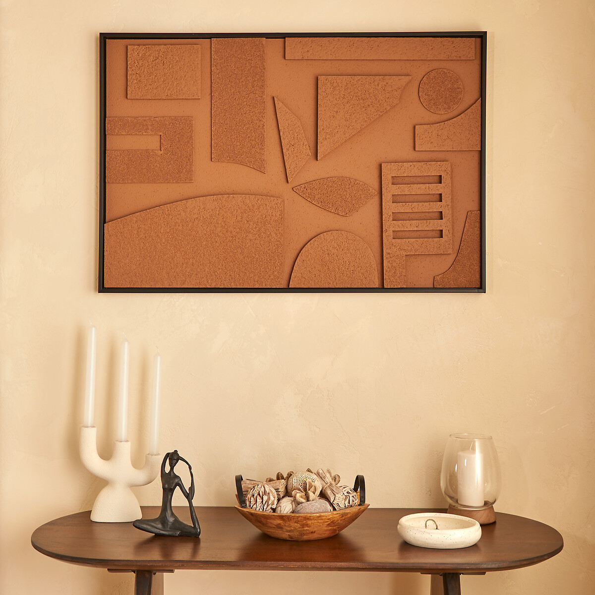 Cuadro decorativo 3D JILANI marr&oacute;n 90x60cm