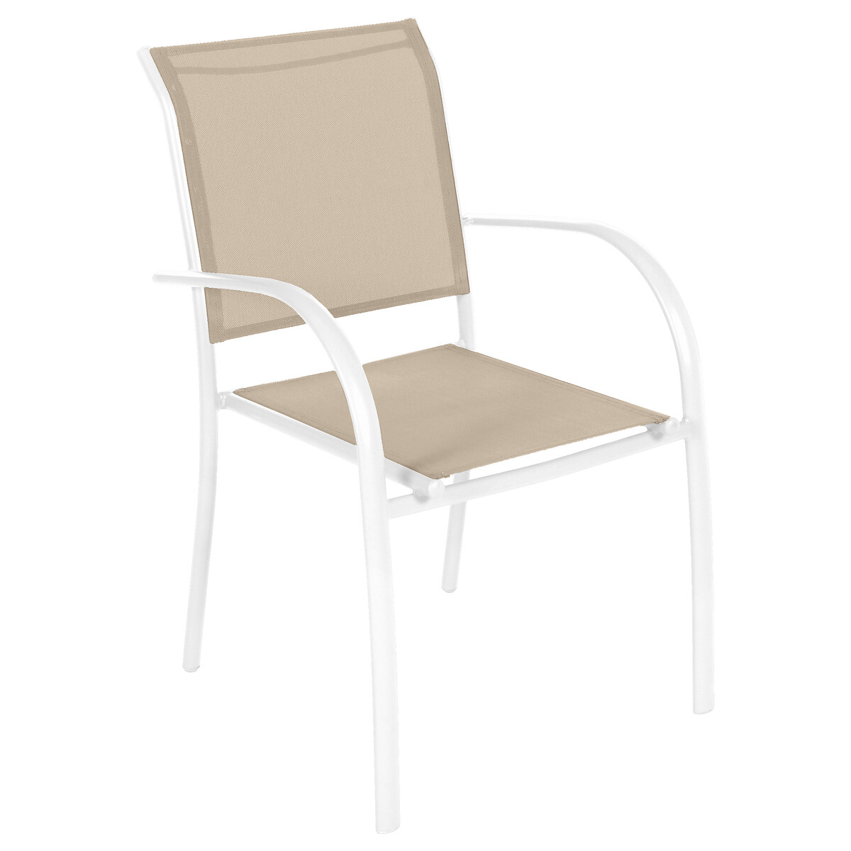 Silla PIAZZA lino y blanco
