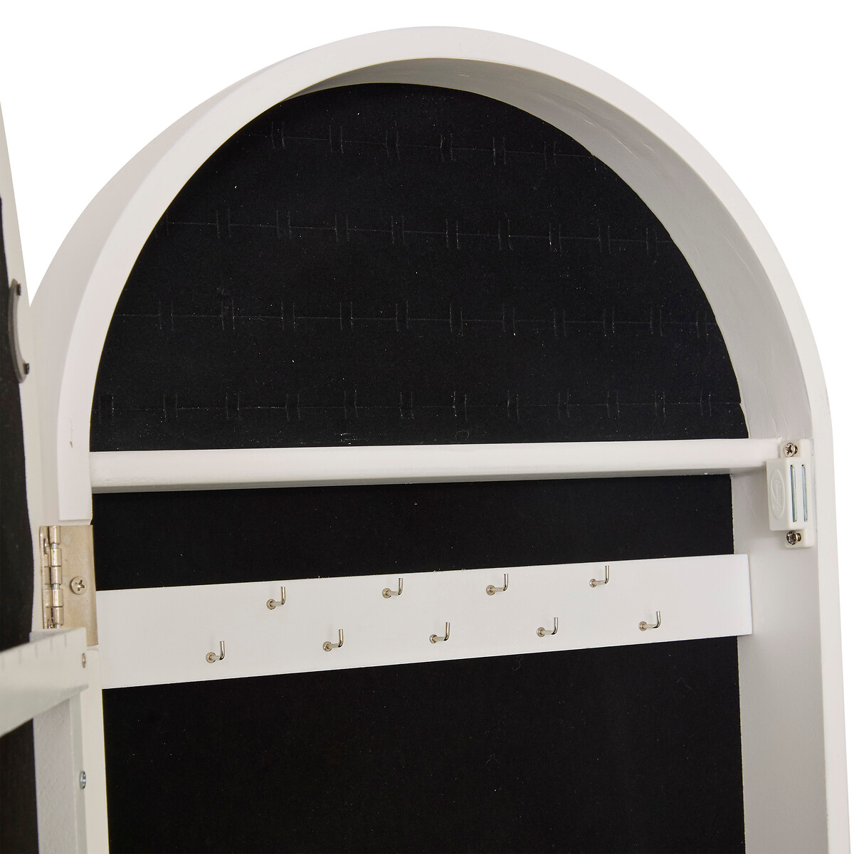 Espejo de pie con joyero LEXY blanco