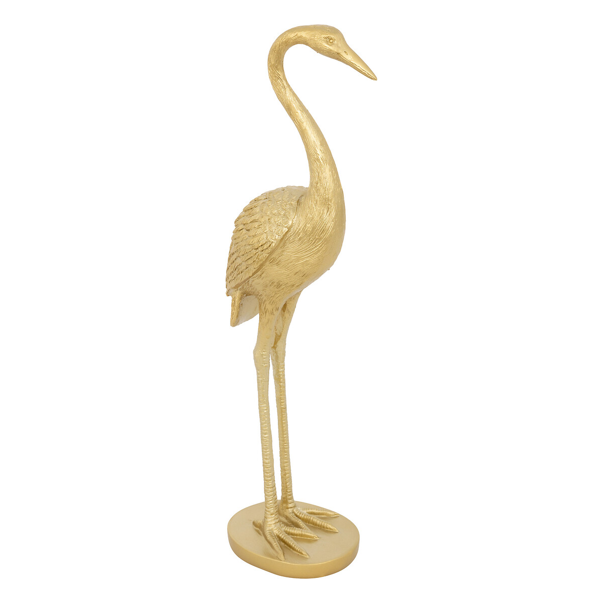 Figura Garza De Resina Dorada 41cm