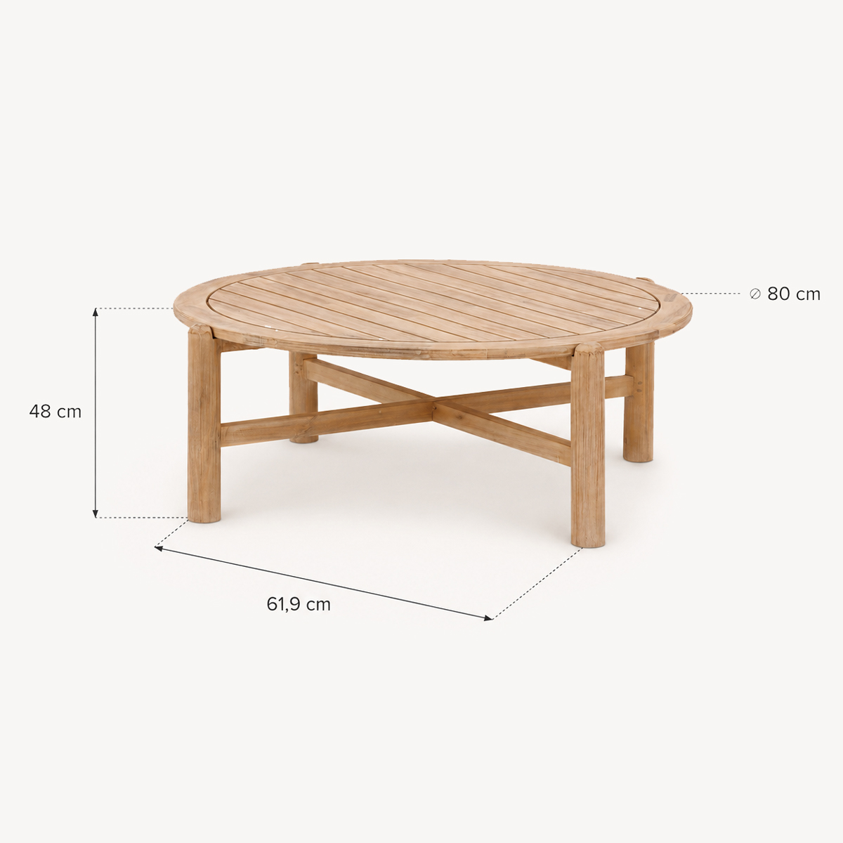 Mesa baja DEONA de madera acacia