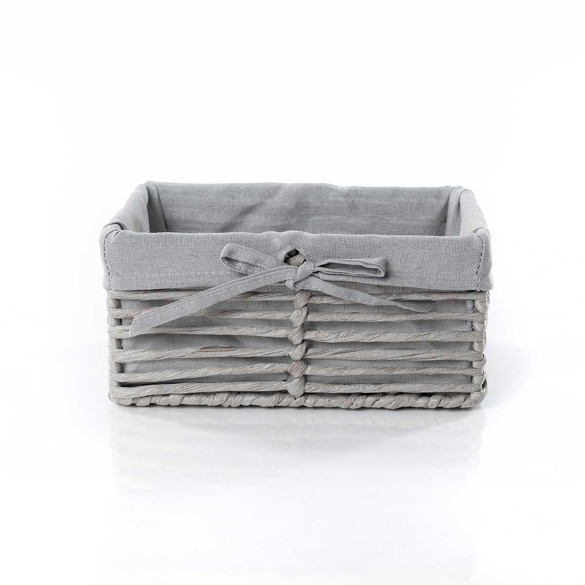 Cesta de ba&ntilde;o gris 16x25cm