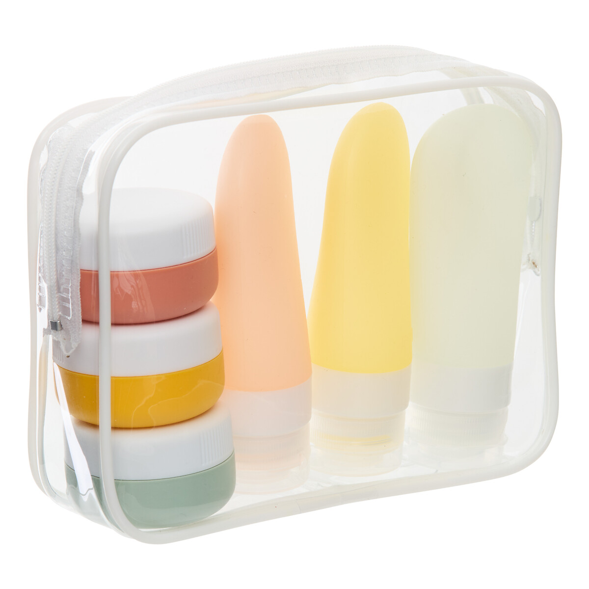 Set de viaje de 6 frascis de silicona