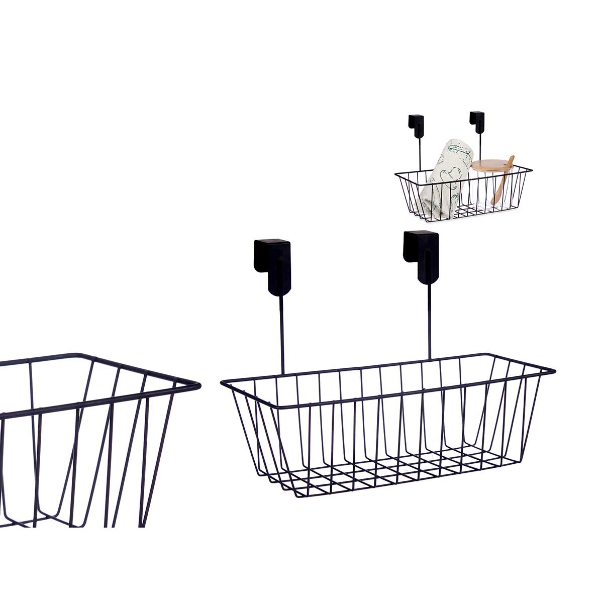 Cesta Para Colgar Negro Metálico