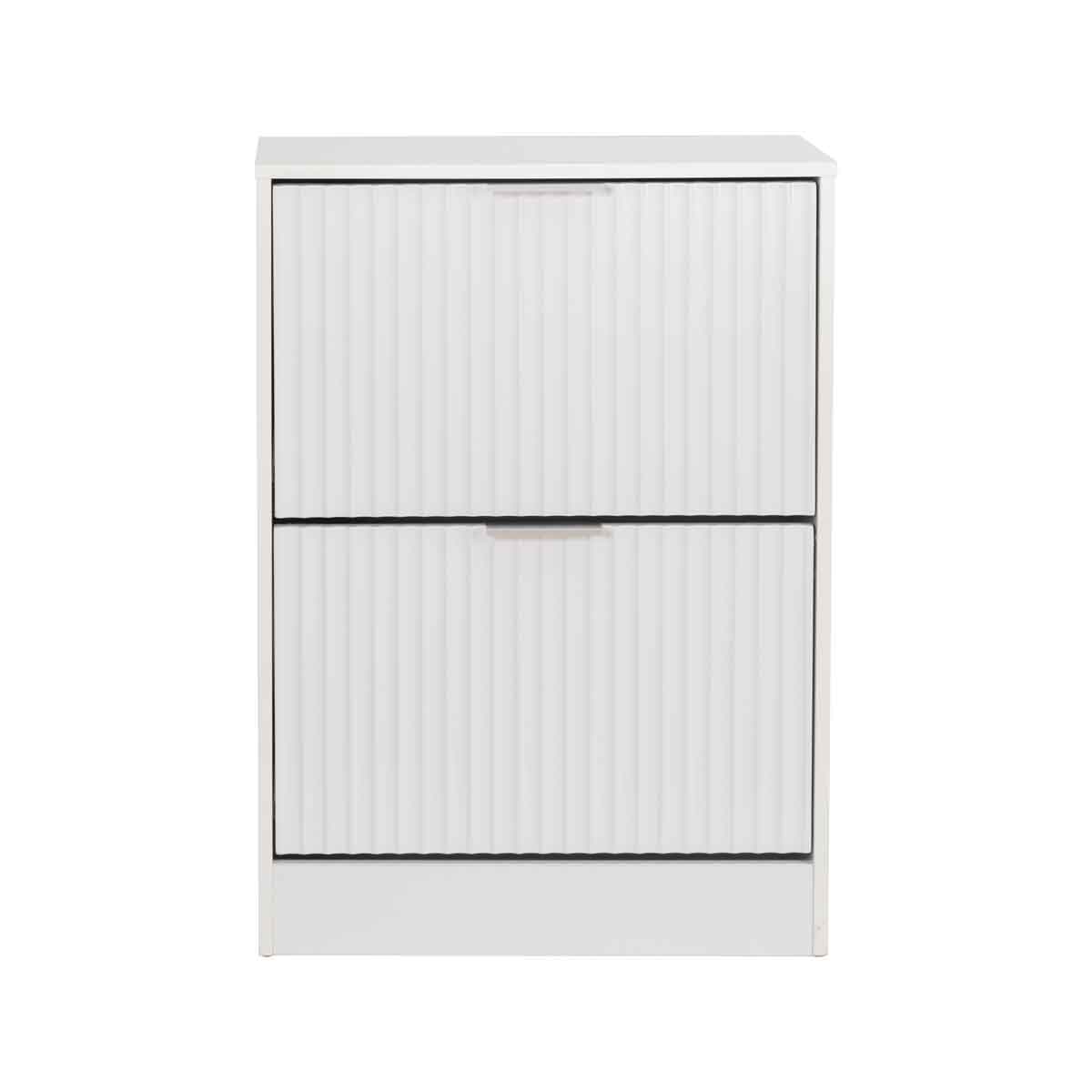 Zapatero Con Dos Cajones Wave Blanco De MDF