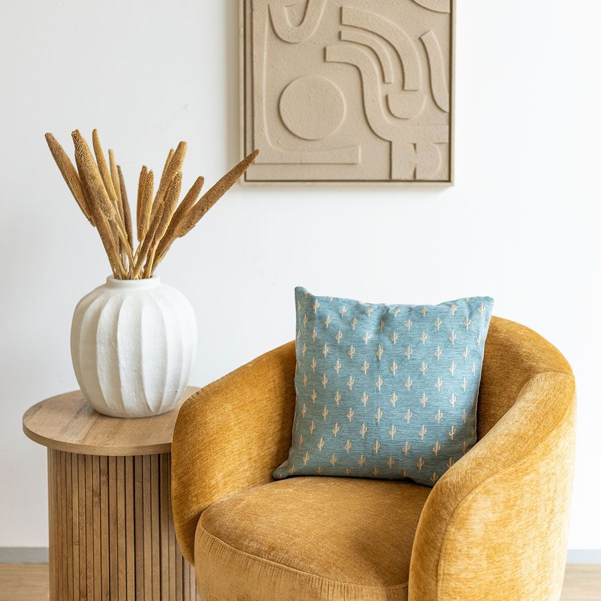 Funda De Cojín Chen Azul 40x40Cm