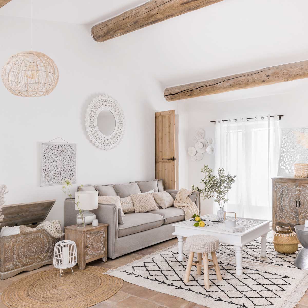 Espejo De Pared Ritual Mdf Blanco 90Cm