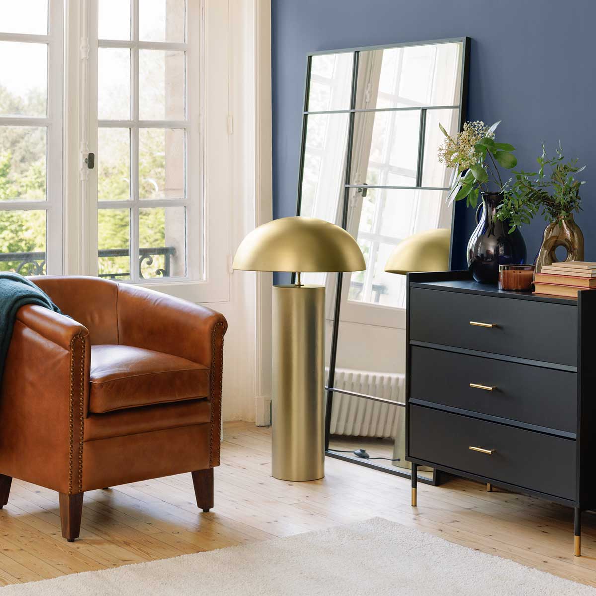 Espejo de pared vidrio/metal 97x2.5x167