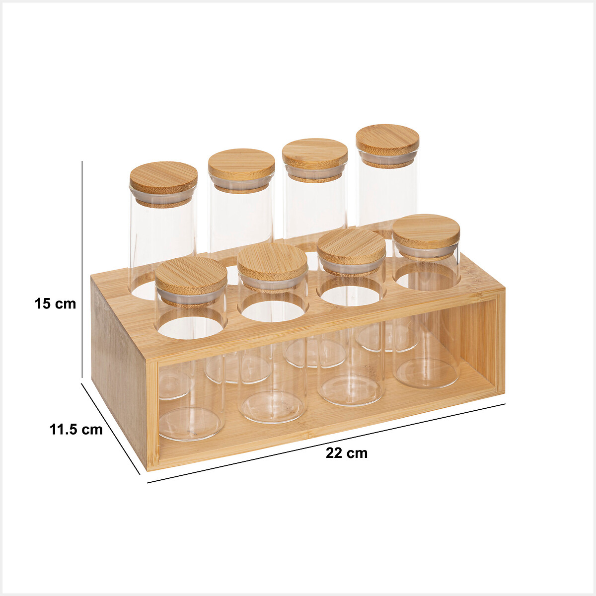 Set de 6 tarros de especias con tapa