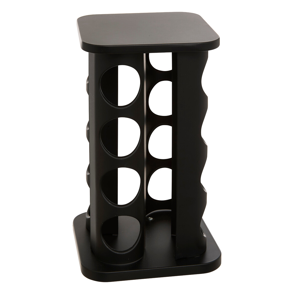 Set de 16 tarros negros con soporte giratorio