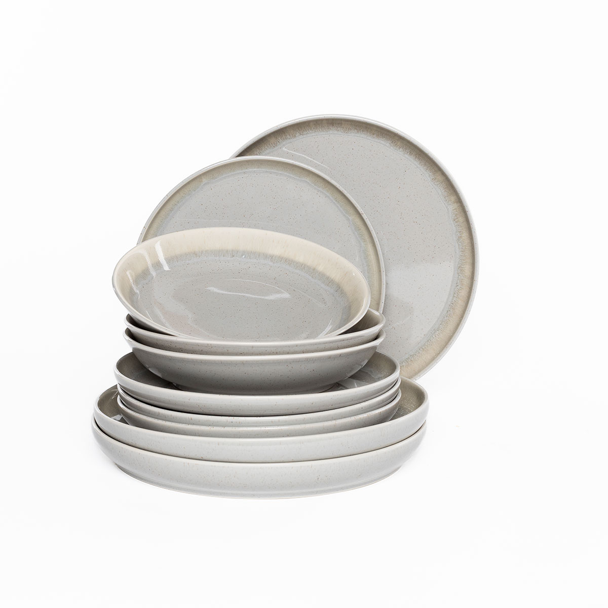 Plato llano ANITA verde de cer&aacute;mica 26cm