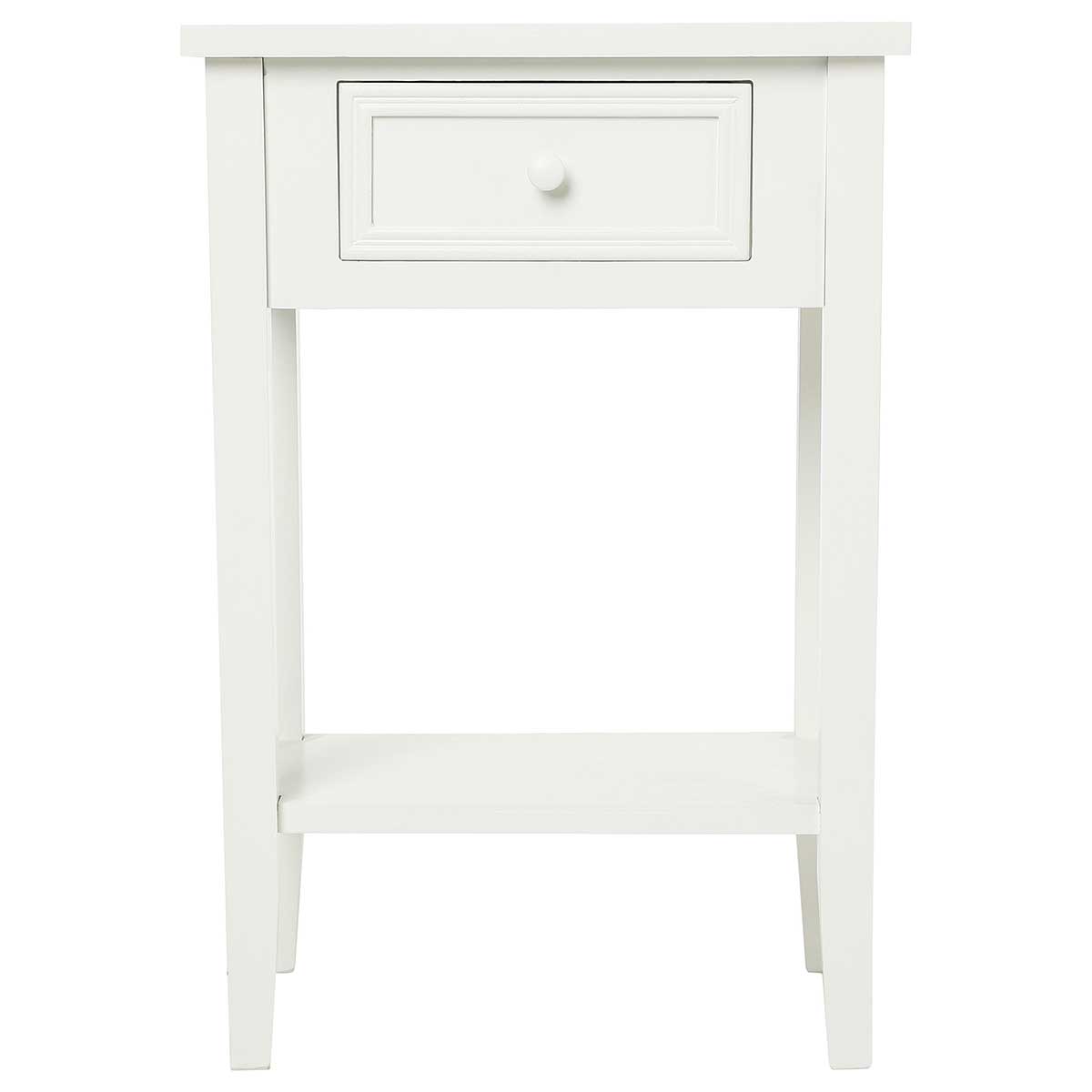Mesa auxiliar CHARME blanca con 1 cajón