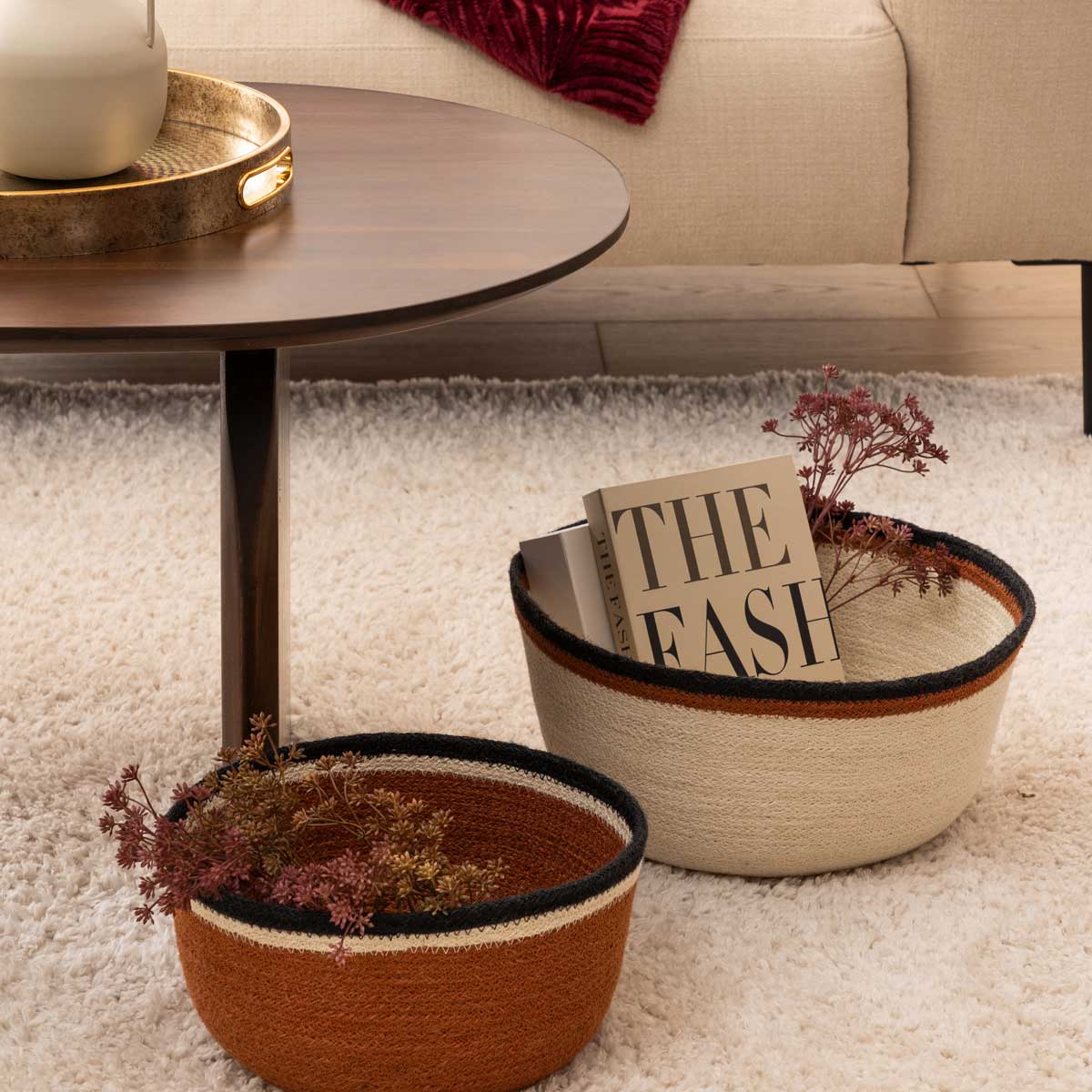 Cesta de yute multicolor 38cm