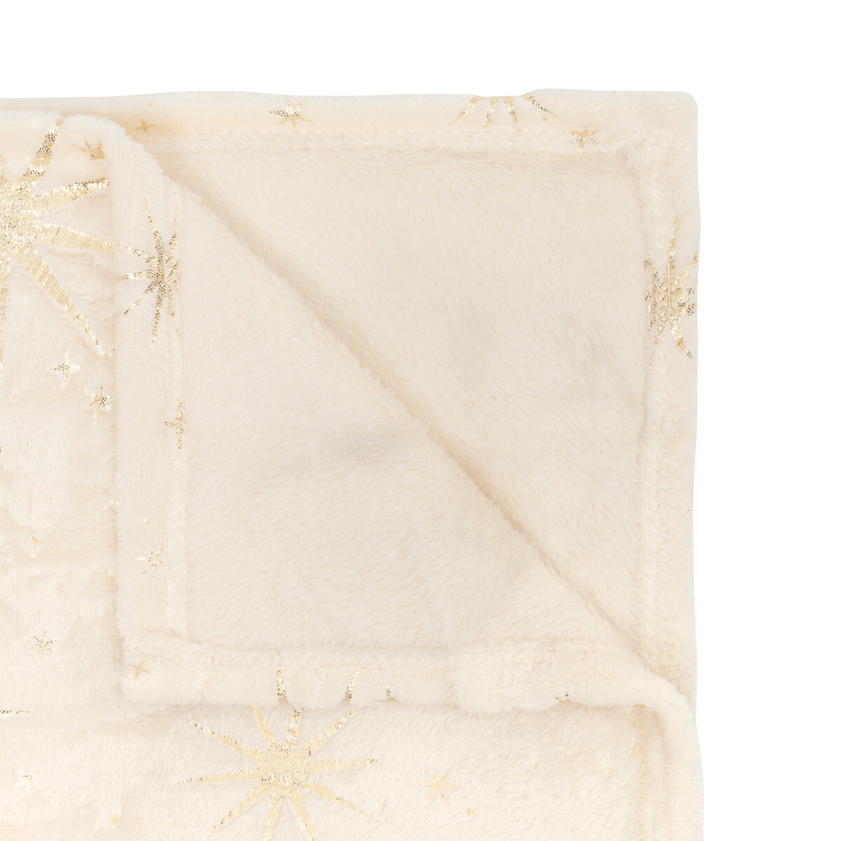 Manta estrella doradas beige 130x180cm